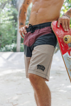 Boardshort 90s 3 Paneles Bordó