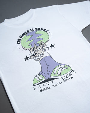 Remera Manga Corta The World Is Yours Blanco