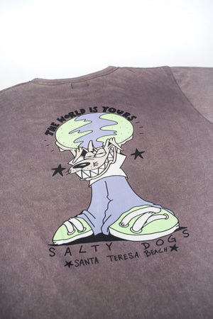 Remera Manga Corta The World Is Yours Gris
