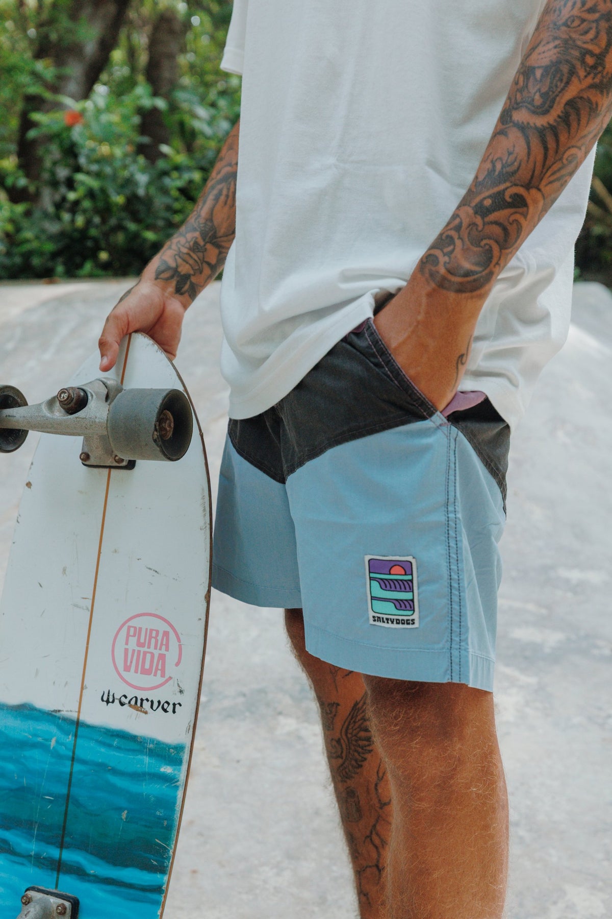Boardshort 90s 3 Paneles Lila