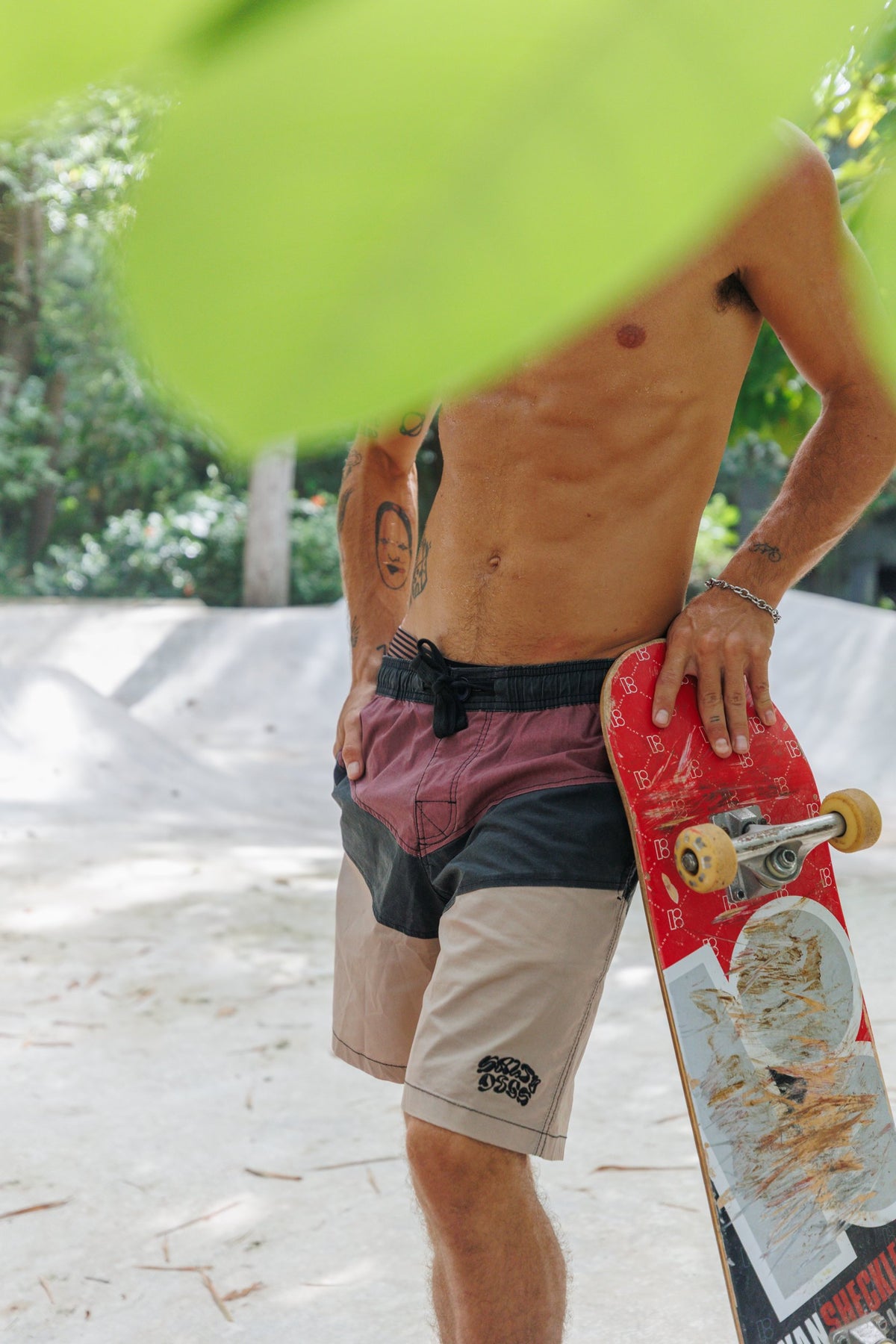 Boardshort 90s 3 Paneles Bordó