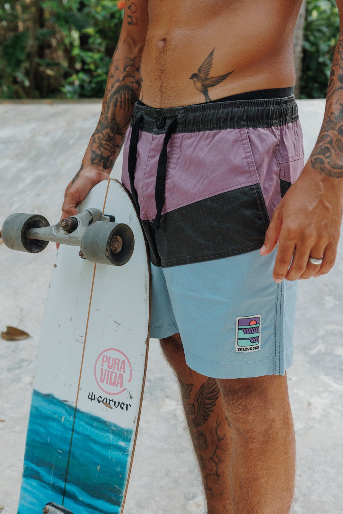 Boardshort 90s 3 Paneles Lila
