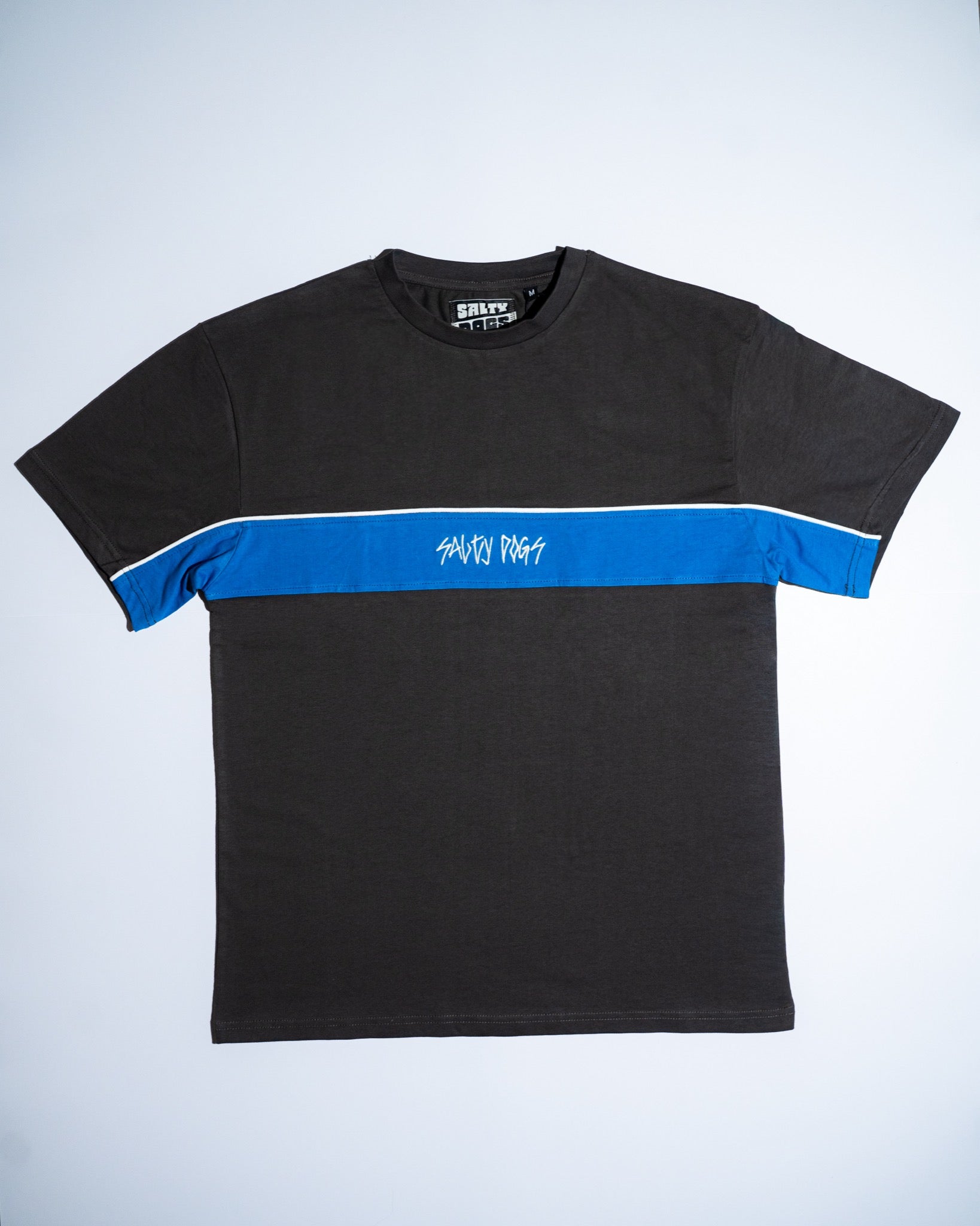 Remera Manga Corta 2 Paneles Celeste
