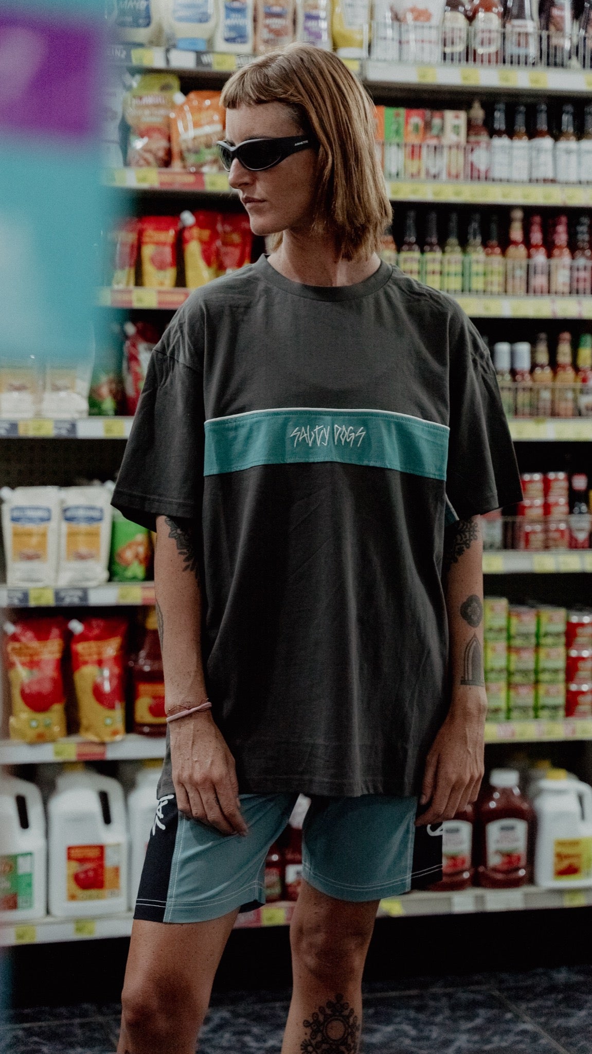 Remera Manga Corta 2 Paneles Verde