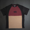 Remera Manga Corta 3 Paneles Bordó