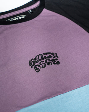 Remera Manga Corta 3 Paneles Lila