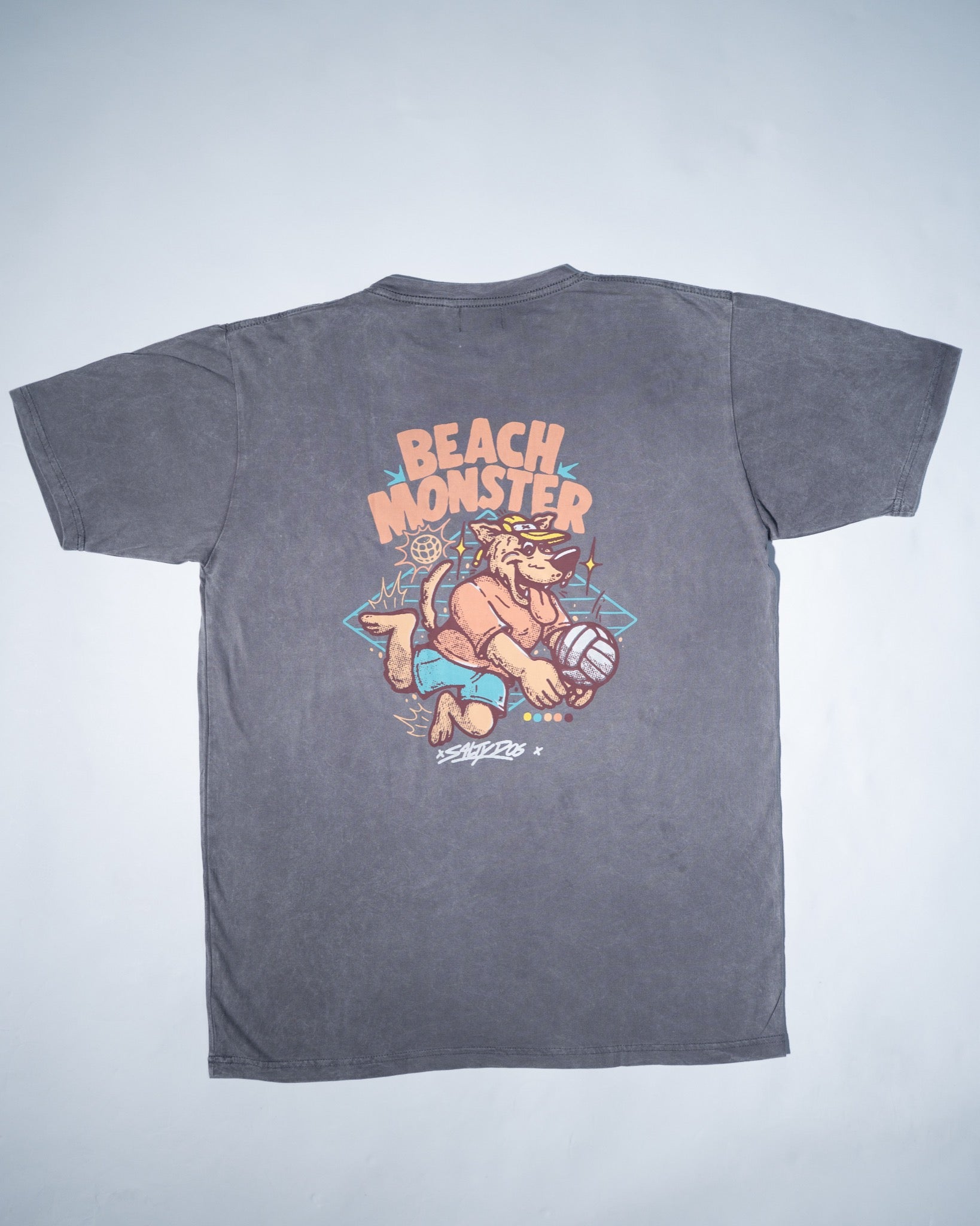 Remera Manga Corta Beach Monster Gris