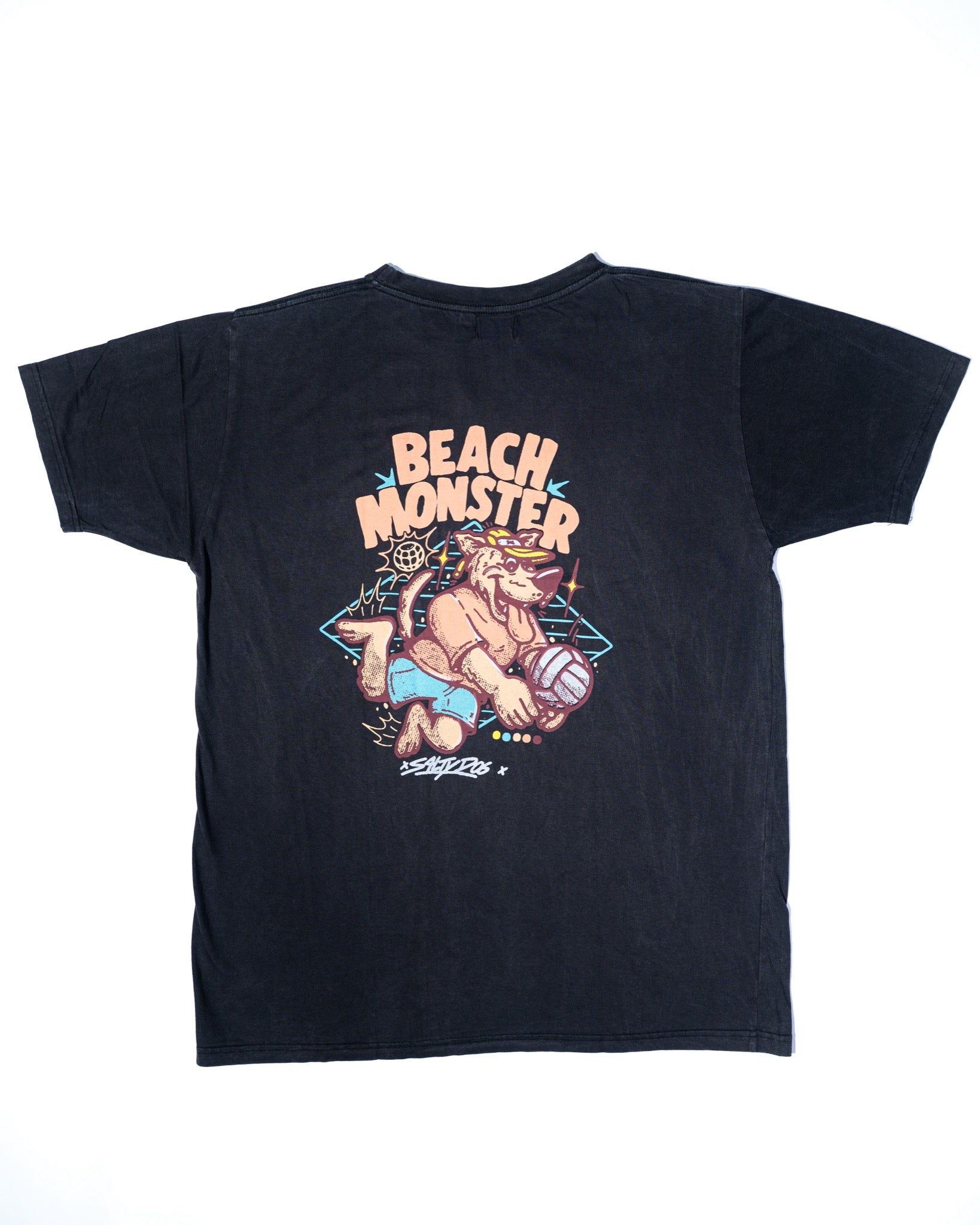 Remera Manga Corta Beach Monster Negro