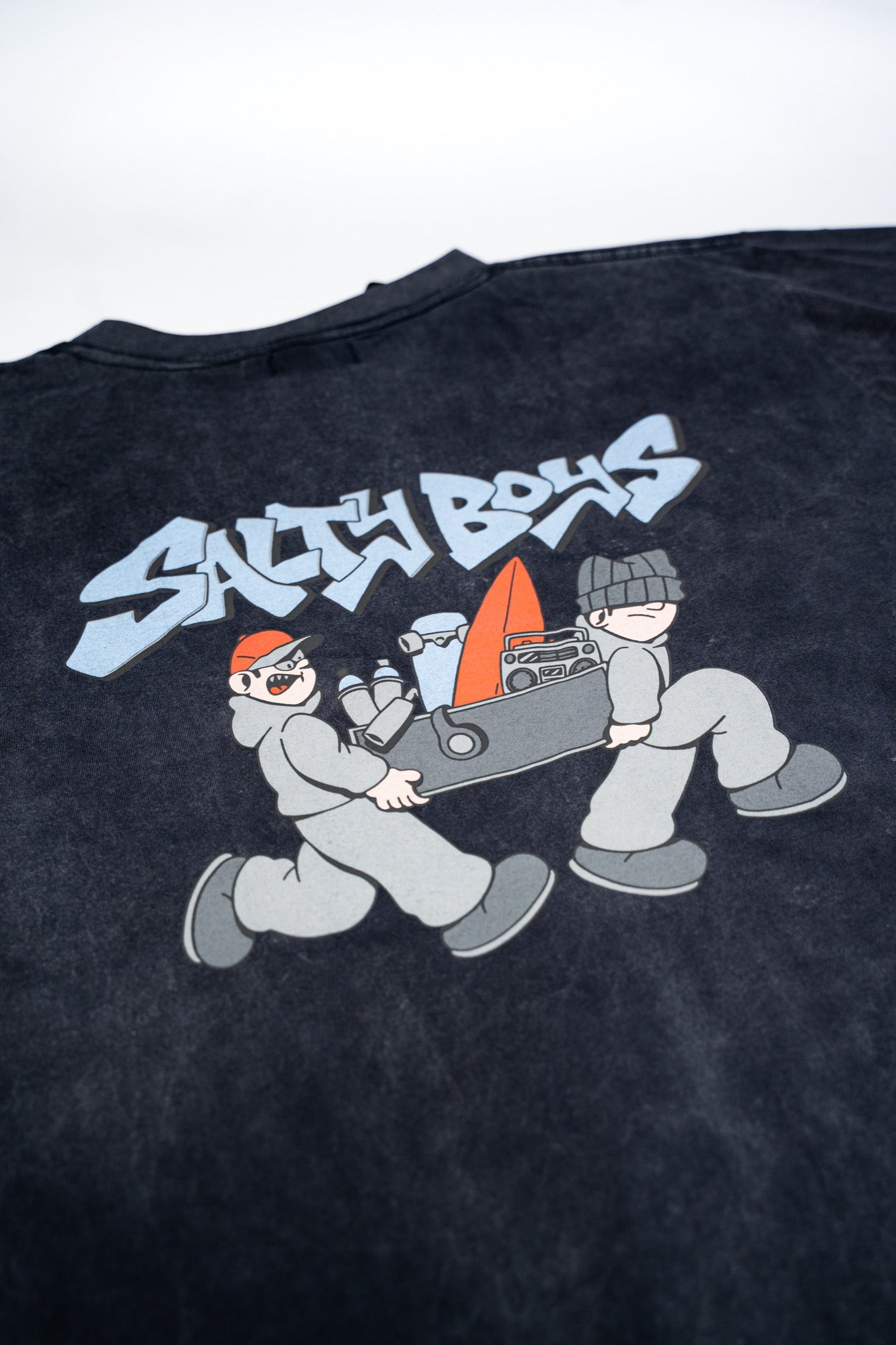 Remera Manga Corta Salty Boys Negro