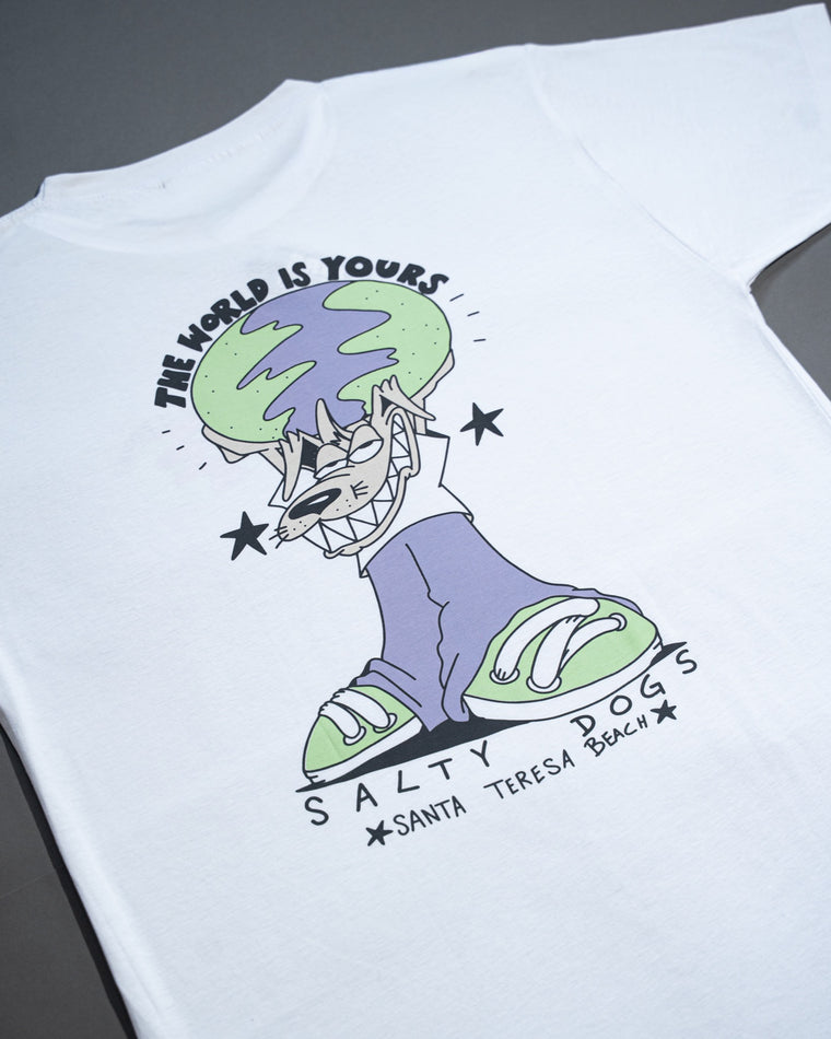 Remera Manga Corta The World Is Yours Blanco