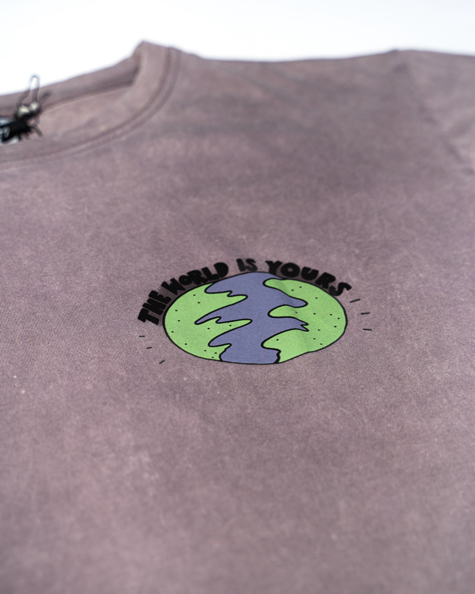 Remera Manga Corta The World Is Yours Gris